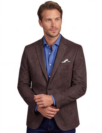 Scotland Blue Colbert Scotland Blue Bruin suede accentstiksel