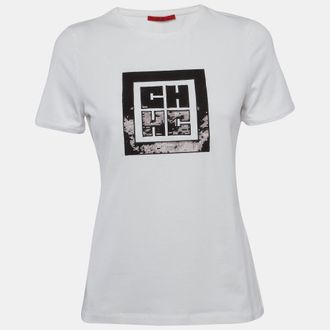 Carolina Herrera White Embroidered Jersey T-Shirt