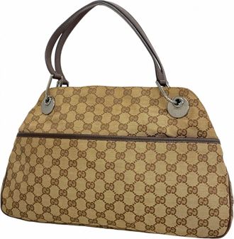 Gucci Brown Canvas Tote Bag (Pre-Owned)
