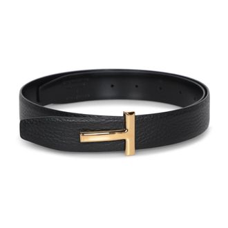 Tom Ford Belts, female, Black, Size: 85 CM T Line Reversible Belt
