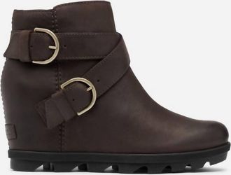 Sorel Womens Joan Of Arctic Wedge Ii Buckle Boot In Blackened Brown