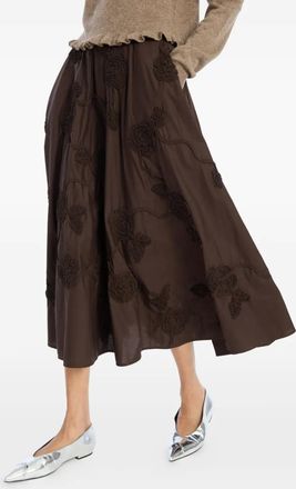 Rotate Gonna midi a fiori - Marrone