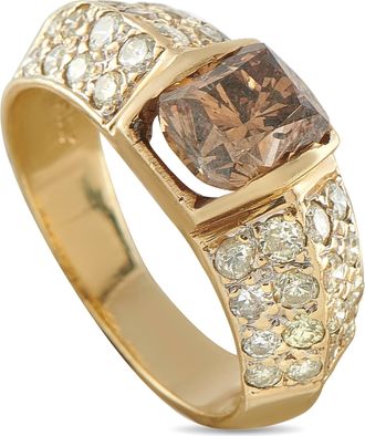 Luxury Bazaar 14K Yellow Gold 2.50ct Diamond Cocktail Ring MF04-070226