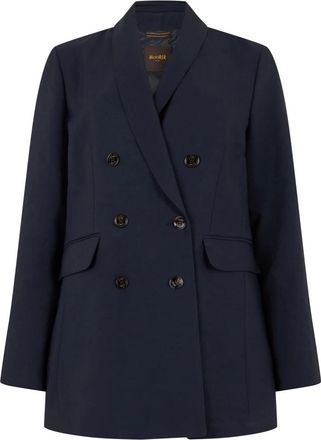 Moorer Kylie Double-breasted Jacket - Dames - Blazers - Blauw - XS - Leer - Jassen