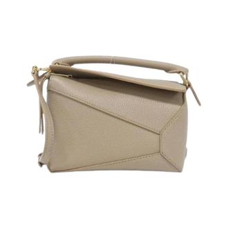 Loewe Pre-owned Puzzle Edge Mini Calf Shoulder Bag - Dames - Pre-owned - Beige - Maat: ONE Size Leer