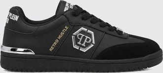 Philipp Plein Retro Hustle Leather Sneakers with Hexagon Logo
