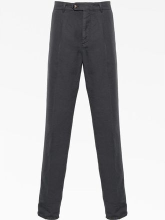 Brunello Cucinelli Anthracite Linen Blend Tailored Trousers, Brand Size 52 (US Size 36)