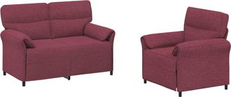 vidaXL Juego De Sof&aacute; 2 Uds. Rojo Vino Tela Vidaxl