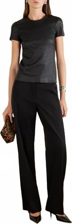 Stouls Leather T-Shirt In Black