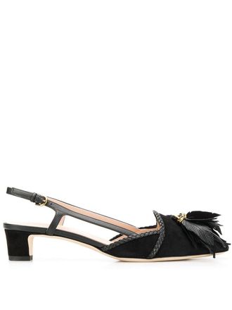 Tod's pumps met blad amulet - Zwart