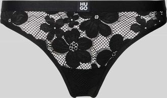 HUGO BOSS String in Spitzen-Optik Modell BLOOM LACE THONG in Black, Gr&ouml;&szlig;e XL