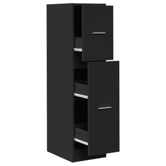 vidaXL Armario Botiqu&iacute;n Madera De Ingenier&iacute;a Negro 30x41x118 Cm Vidaxl