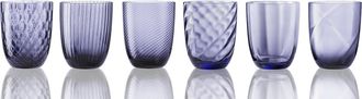 NasonMoretti Idra Set de 6 Vasos de Agua, Texturas Variadas