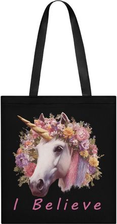Generic I Believe Un-icorns Tote Bag for Women Men Shoulder Bags Purses Pouch Handbags