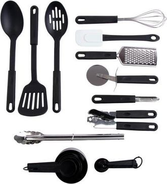 Gibson Home Total Kitchen 20-Piece Tool/Gadget Prep N Serve Combo Set in Black at Nordstrom
