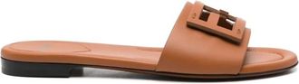 Fendi Sliders, female, Brown, Size: 7 1/2 US Baguette Slide
