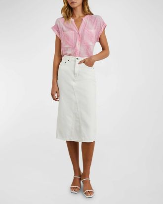Rails Mel Button Down Top In Pink