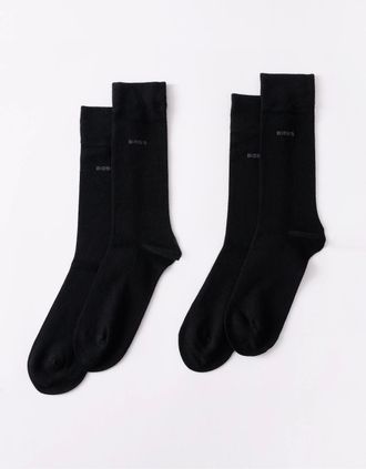 HUGO BOSS Mens BOSS Orange 2-Pack Mens Bamboo Socks - Black 001 - Size: 6/6.5/7.5/7/11/10/8/8.5/12/9.5/9/11.5/10.5