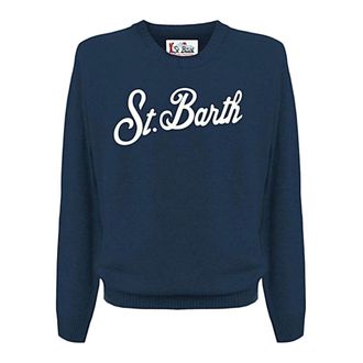 MC2 Saint Barth Round-neck Knitwear, male, Blue, Size: 3XL Regent Sweater