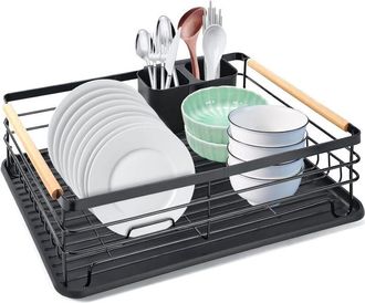 OEM Escurreplatos De Acero Inoxidable Con Cesta Para Cubiertos Y Bandeja De Goteo Extra&iacute;ble