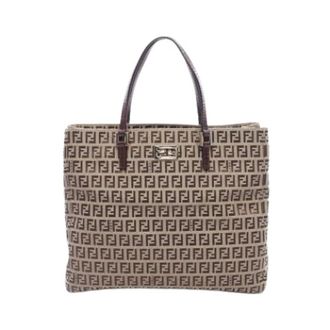 Fendi Pre-owned Tote Bags, female, Brown, Size: ONE SIZE Pre-owned Vintage Canvas Tote Bag