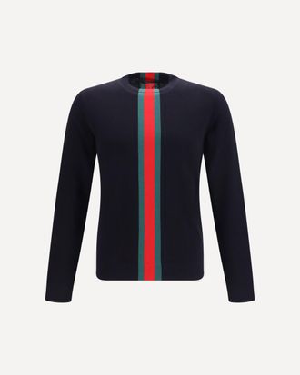 Gucci Knitted cotton Sweater with Web intarsi Male M