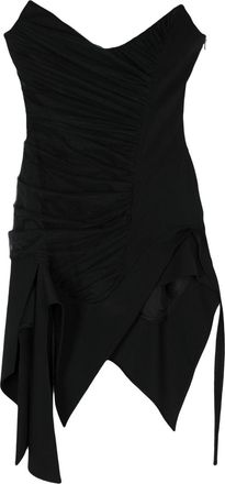 MUGLER asymmetric bustier mini dress - women - Spandex/Elastane/Viscose/Polyamide/Elastodiene/Viscose/Polyester - 36 - Black