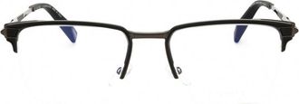 Chopard VCHL20V0K56 Rectangle Semi Rim Metal Eyeglasses - Gray
