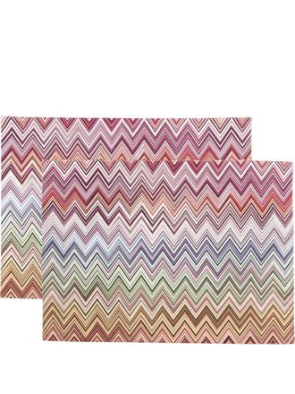 Missoni Home zigzag-print placemats (set of two) - unisex - Cotton - One Size - Red