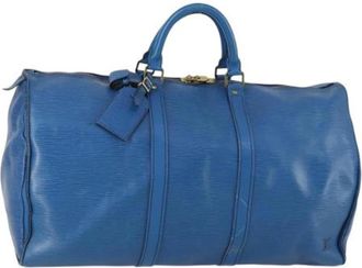 Louis Vuitton Pre-owned Weekend Bags, female, Blue, Size: ONE SIZE Pre-owned Leather Weekend Bag