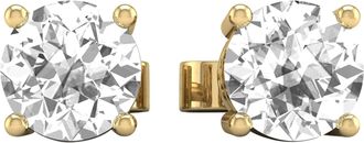 Diamond2Deal 14k Gold 0.25Ct Round Lab Grown Diamond Solitaire Stud Earrings