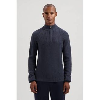 Dstrezzed trui met ingebreid patroon donkerblauw