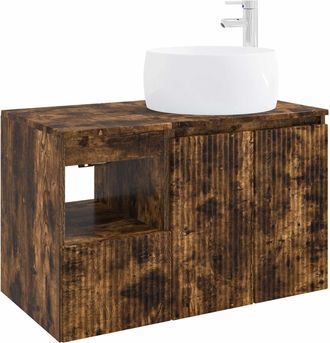 vidaXL Juego De Muebles De Ba&ntilde;o 2 Uds. Roble Ahumado Vidaxl