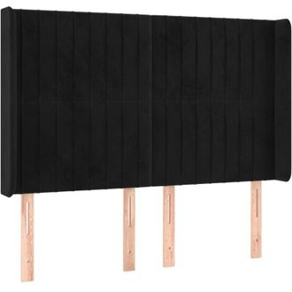 vidaXL Cabecero Con Led De Terciopelo Negro 147x16x118/128 Cm Vidaxl