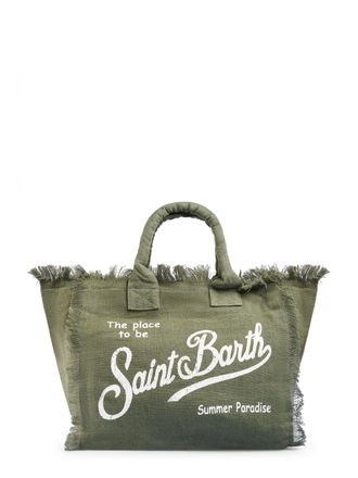 MC2 Saint Barth Spacious Textured Linen Shoulder Bag with Padded Handles