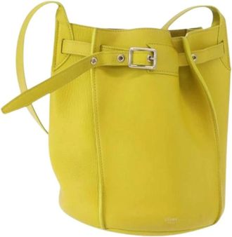 Celine Pre-owned Bucket Bags, female, Yellow, Size: ONE SIZE Pre-owned Leather Bucket Bag