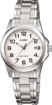Casio Womens Silver Stainless Steel Analog Watch with White Dial - LTP-1215A-7B2