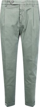 Berwich Retro-GD Broek - Heren - Chinos - Groen - M - Katoen - Broeken