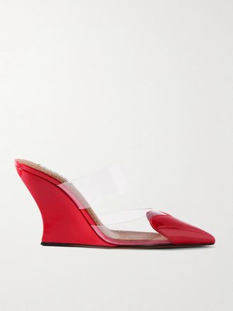 Alaia Mule In Vernice E Pvc Con Zeppa Le Coeur - Rosso