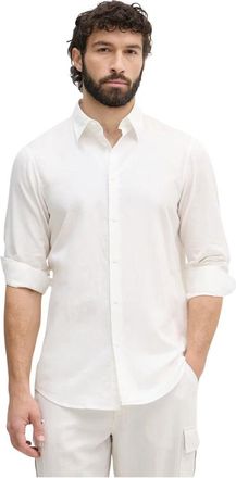 A|X Armani Exchange Klassiek Shirt - Heren - Casual Overhemden - Wit - M - Katoen - Overhemden