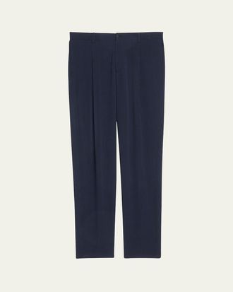 Giorgio Armani Mens Loose-Fit Seersucker Pants