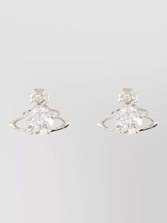 Vivienne Westwood reina earrings metal orb crystal studs