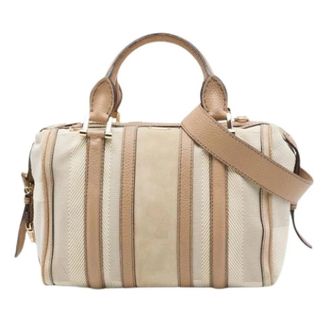 Burberry Pre-owned Nevinson Satchel - Dames - Vintage Handtas - Beige - ONE Size - Leer - Vintage