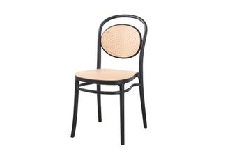 Vintahome Silla de comedor apilable polipropileno negro