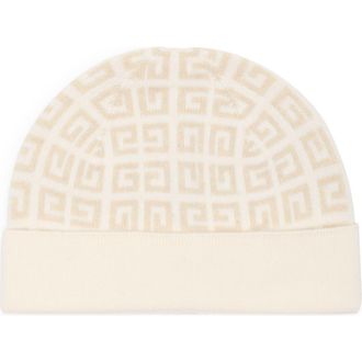 Givenchy Double Face Knit Beanie in White Mastic Ecru at Nordstrom Rack