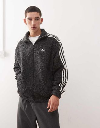 adidas Originals Firebird - Top sportivo boucl&eacute; nero