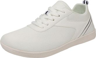 Generic Men Casual Sports Shoes Mesh Breathable Flat Bottom Lightweight Comfortable Walking Footwear for Daily (White, 5.5)