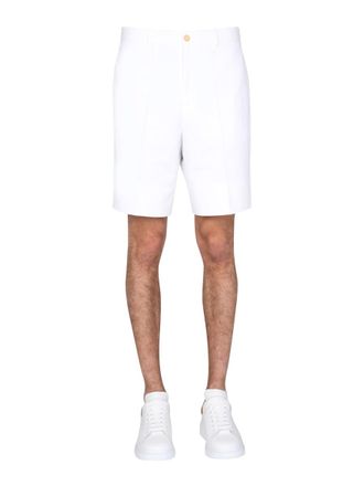 Alexander McQueen Tailored Cotton Bermudas - White