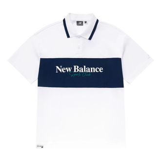 New Balance Polo T-Shirt Asia Sizing White Blue 5FD24203-WT