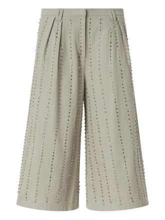 Pinko embellished cropped trousers - Grey